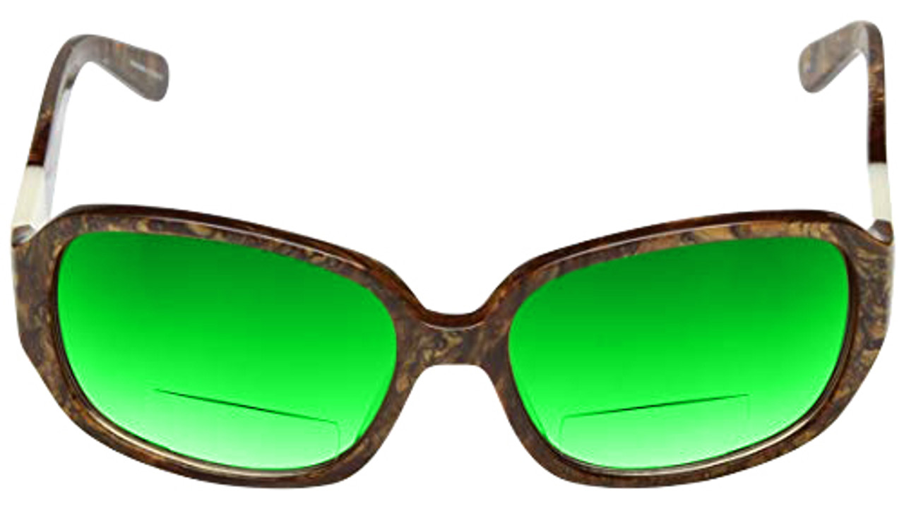 Vera Wang Designer Polarized Bi-Focal Sunglasses Flint Black/Brown Marble 57mm
