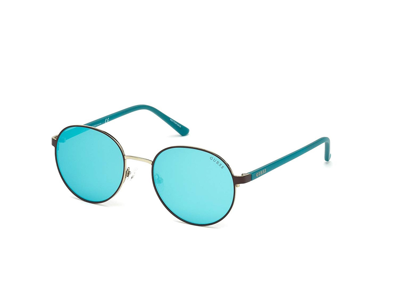 Guess  Designer Sunglasses GU3027-49C in Matte Brown with Non-Polarized Blue Mirror Lens