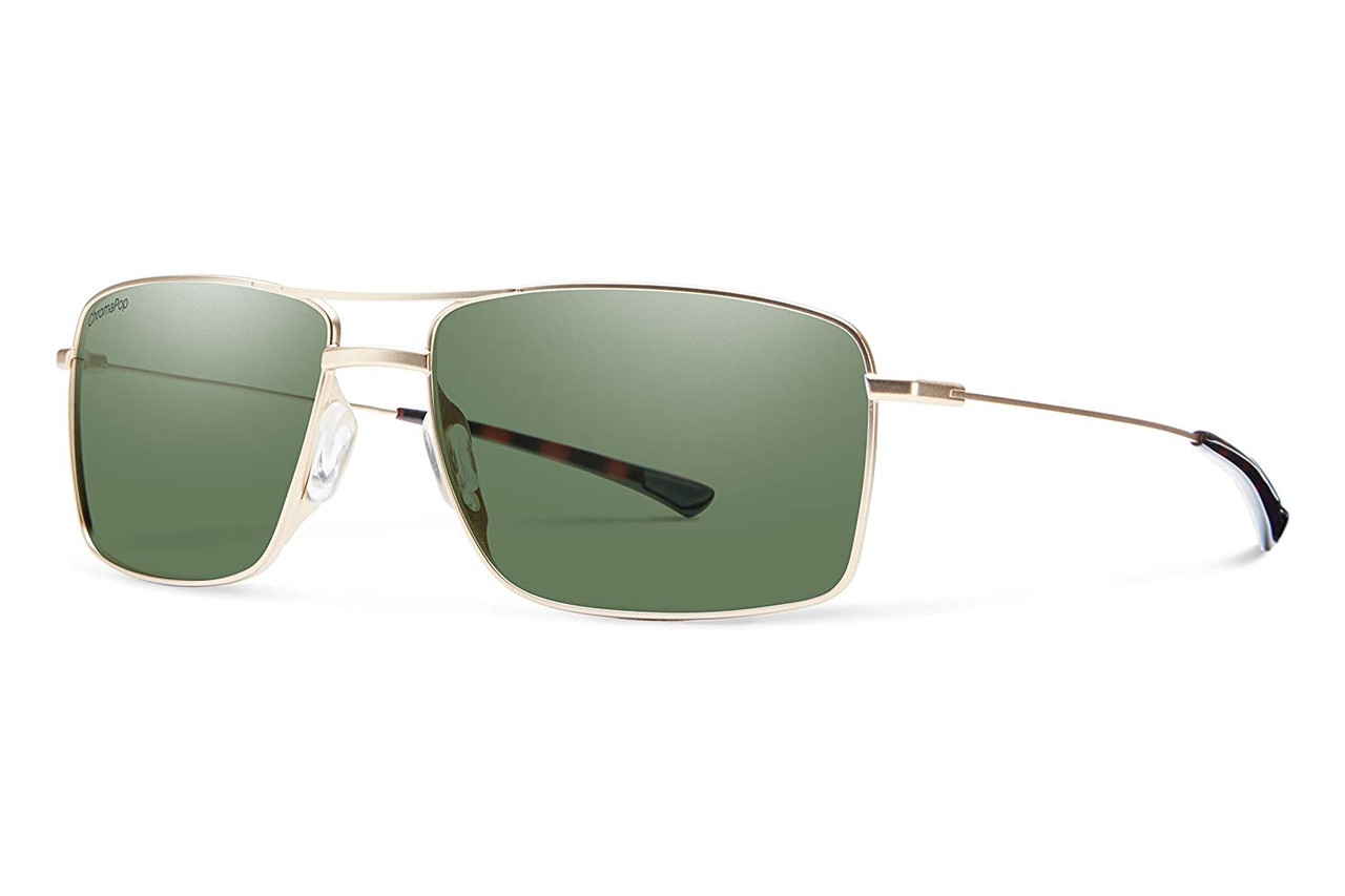 Smith Optics Turner Sunglasses Carbonic Polarized Gray Green Lens in Matte Gold