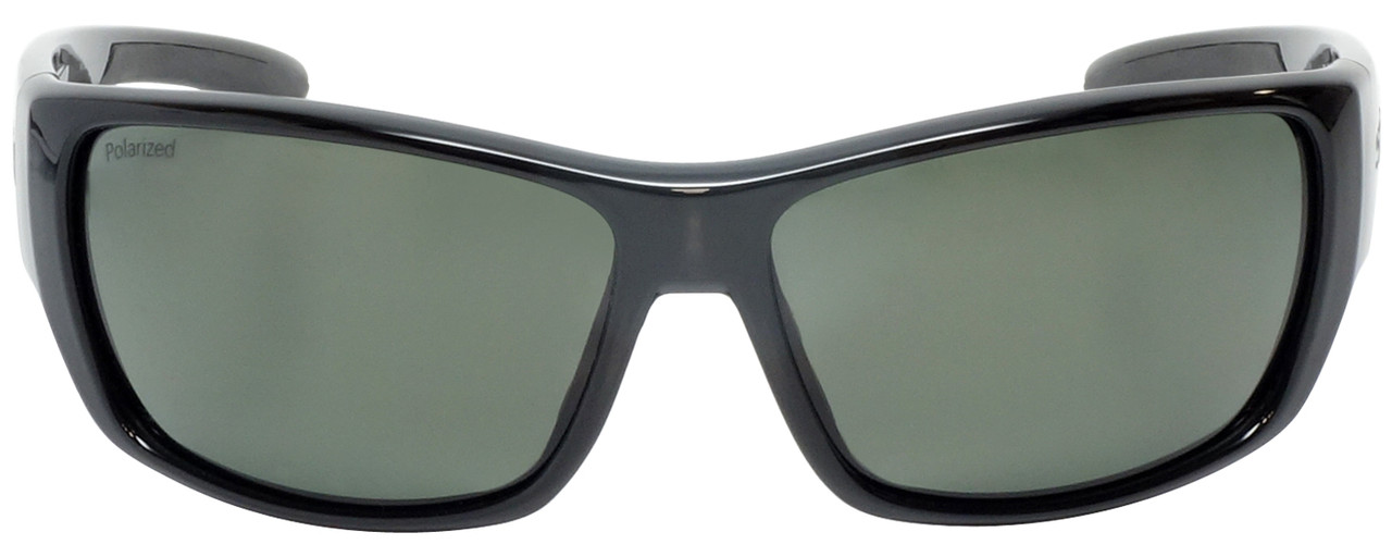 Front View of Smith Optics Forge Sport Sunglass Gloss Black/Carbonic Polarized Grey Green 63mm