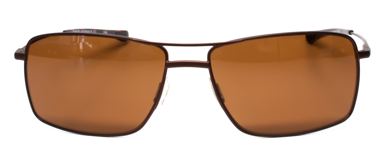 Front View of Smith TURNER Unisex Pilot Full Rim SunGlasses in Matte Copper/Amber Brown 59mm