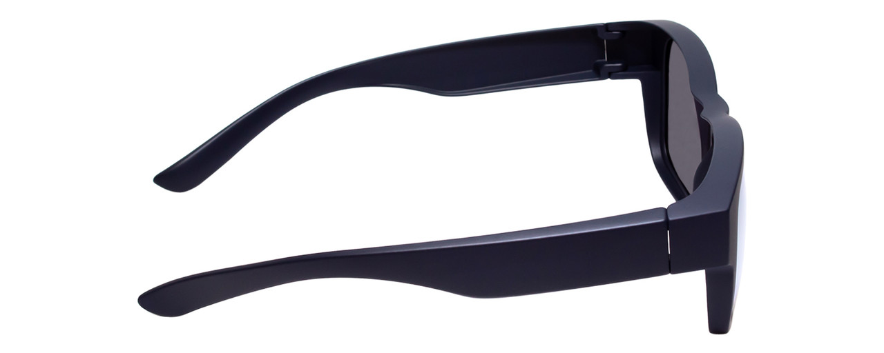 Side View of Calabria 9018-RRV Small/Med Polarized Fitover Sunglasses Navy Blue&Yellow Mirror