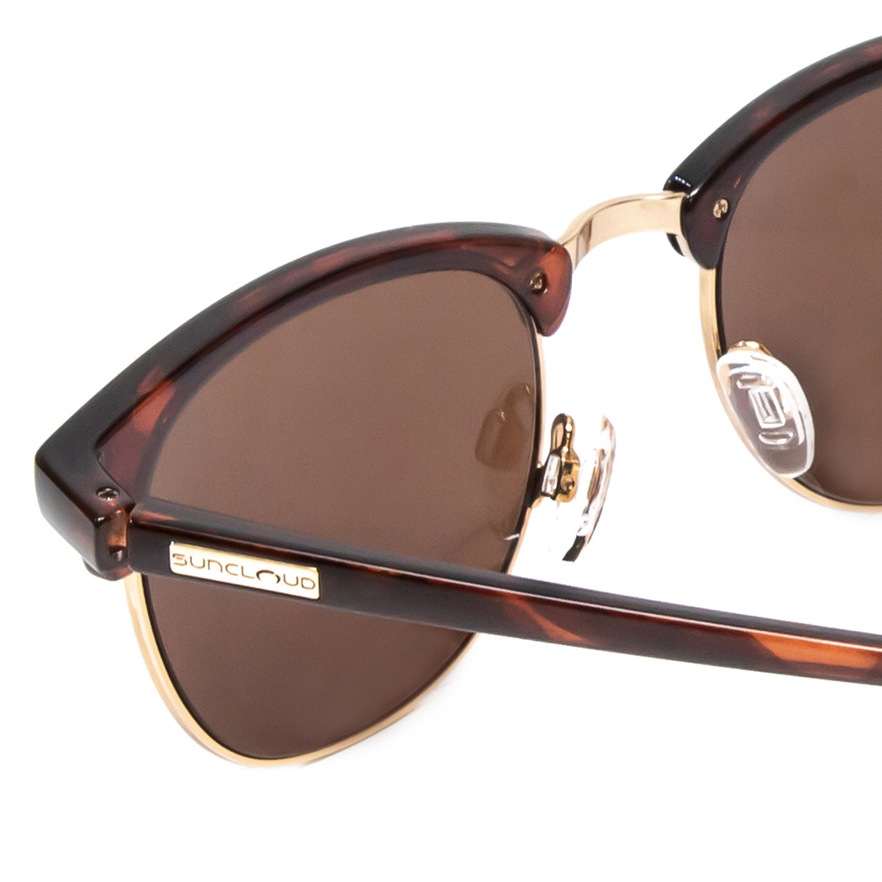 Suncloud Step Out Polarized Sunglasses Unisex Metal Classic Retro in Tortoise Havana & Brown