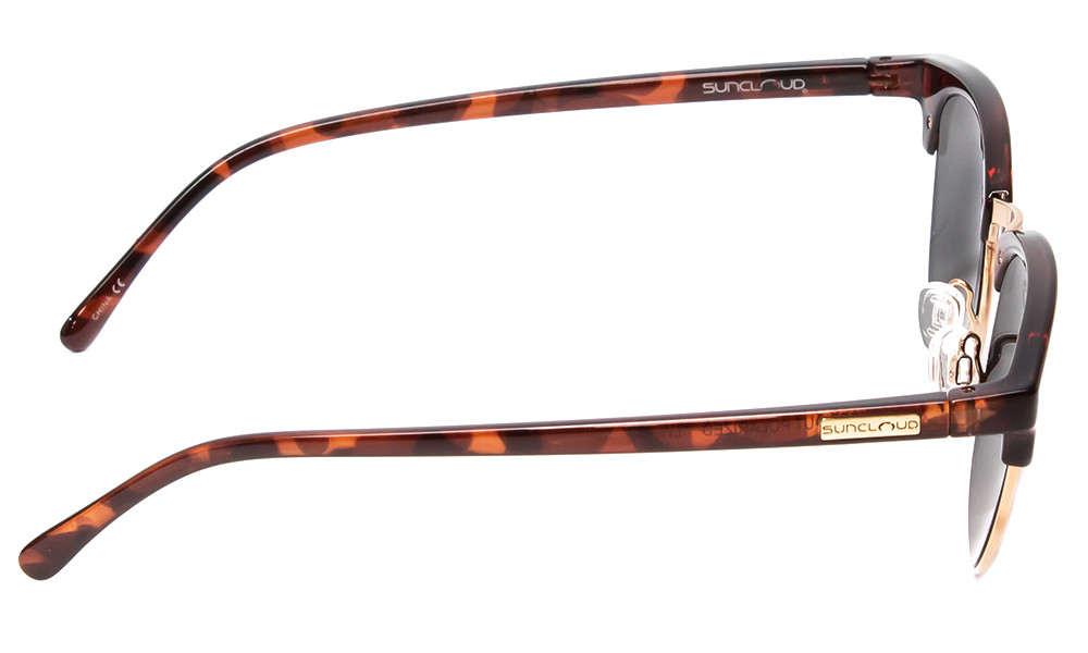Suncloud Step Out Polarized Sunglasses Unisex Metal Classic Retro in Tortoise Havana & Pink Gold Mirror