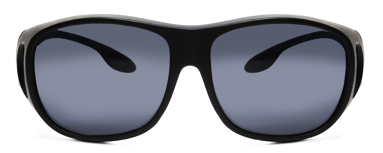 Foster Grant Solar Shield Men Oversized 60mm Fitover Sunglasses Black/Smoke  Grey - Polarized World