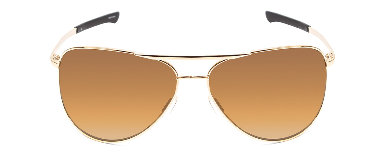 Front View of Smith Optics Serpico Unisex Pilot Sunglasses Gold Tortoise/Polarize Brown 65mm