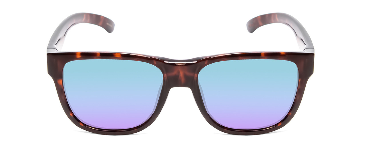 Front View of Smith Lowdown Slim 2 Sunglasses Tortoise/Chromapop Polarized Purple Mirror 53 mm