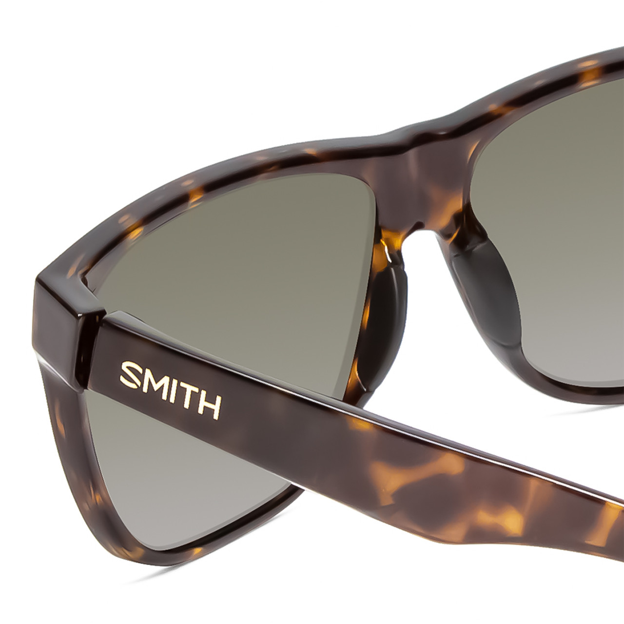 Close Up View of Smith Lowdown Xl 2 Sunglass Vintage Tortoise Brown Gold/Polarize Grey Green 60mm