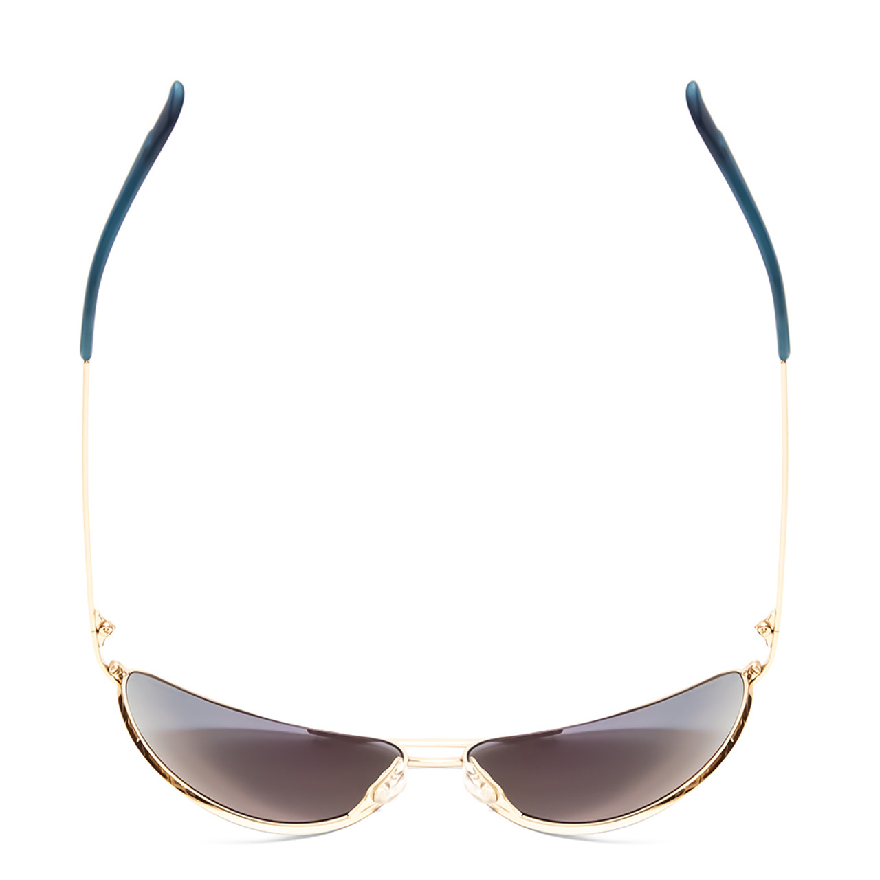 Top View of Smith Serpico 2 Pilot Sunglasses in Gold/Chromapop Polarized Blue Mirror 65 mm