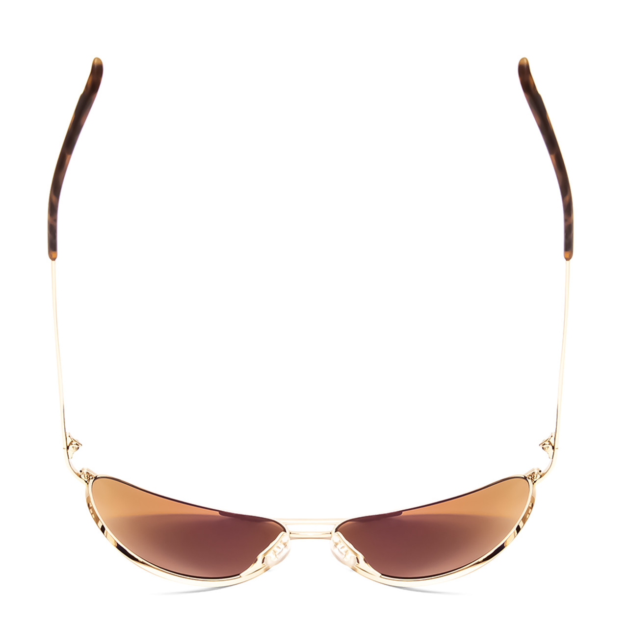 Top View of Smith Serpico Slim 2 Unisex Pilot Sunglasses Gold Tortoise/Polarize Brown 60mm