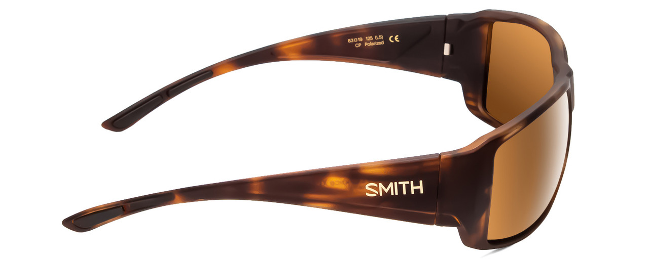 Side View of Smith Guide Choice Unisex Sunglasses Matte Tortoise Gold/CP Polarized Brown 63mm