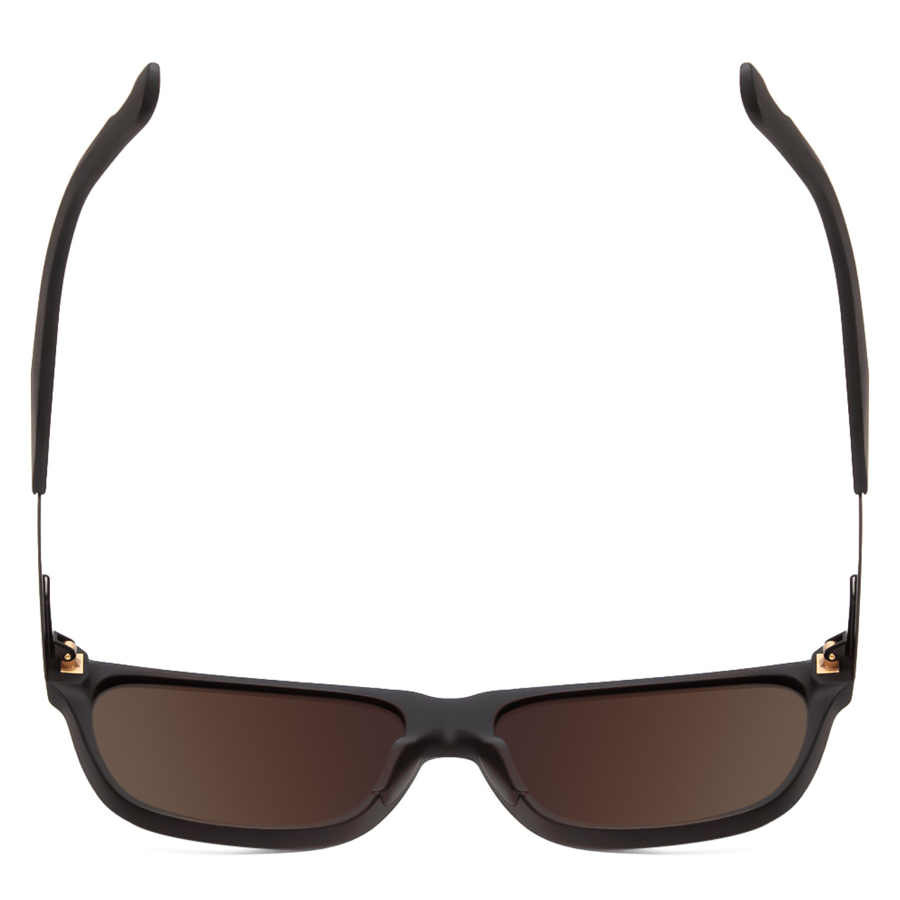 Top View of Smith Lowdown Steel Unisex Sunglasses Matte Black & CP Polarized Black Gold 56mm