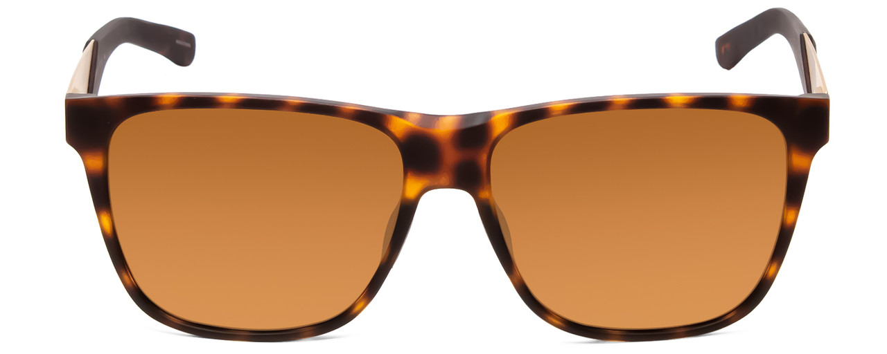 Front View of Smith Lowdown Steel Unisex Sunglasses Matte Tortoise Gold/CP Polarize Brown 59mm