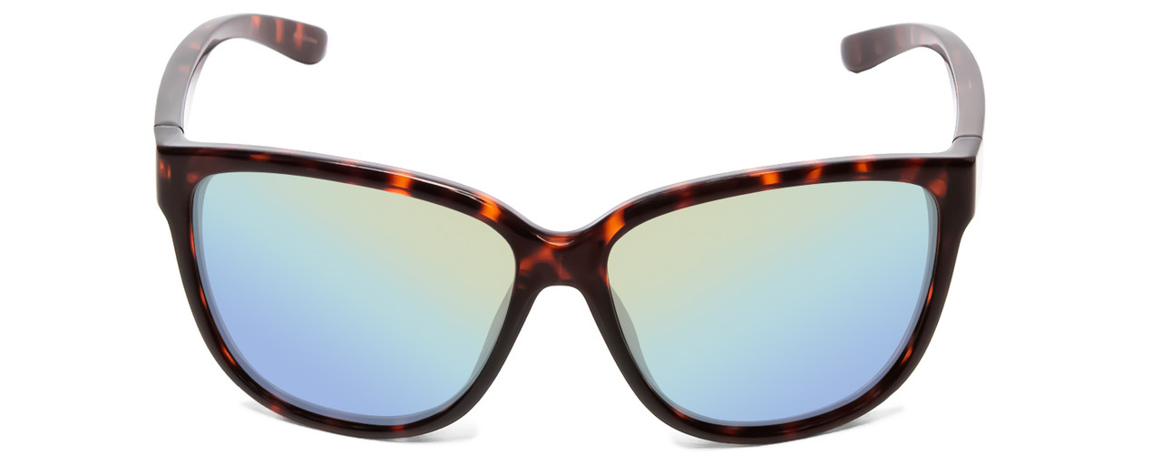 Front View of Smith Monterey Cateye Sunglasses Tortoise & CP Glass Polarized Green Mirror 58mm