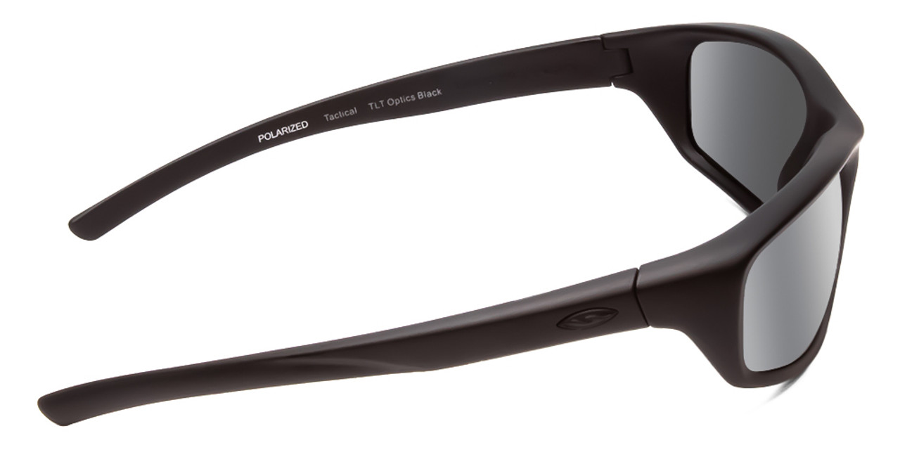 Side View of Smith Director Unisex Rectangle Designer Sunglasses in Black/Polarized Gray 60mm