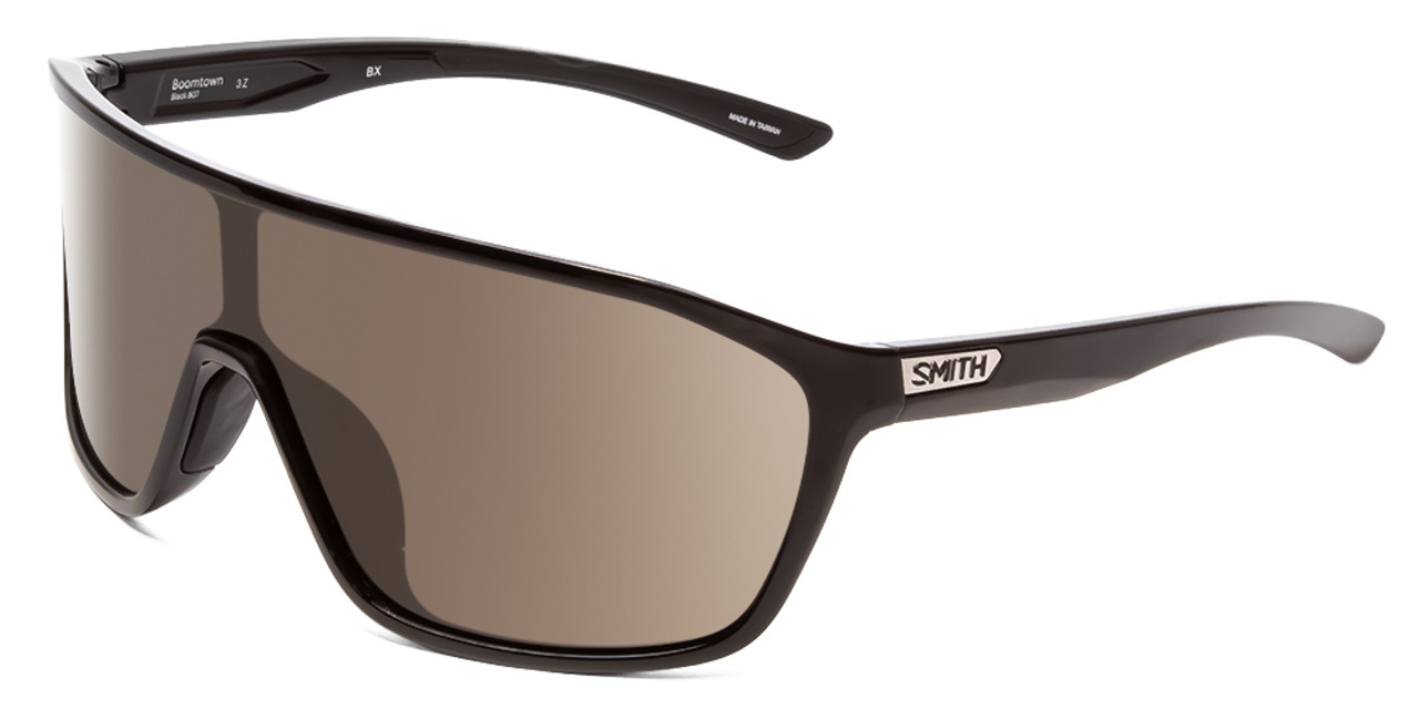 Smith Boomtown Semi-Rimless Sunglasses Gloss Black/CP Polarized Gray Green 99 mm