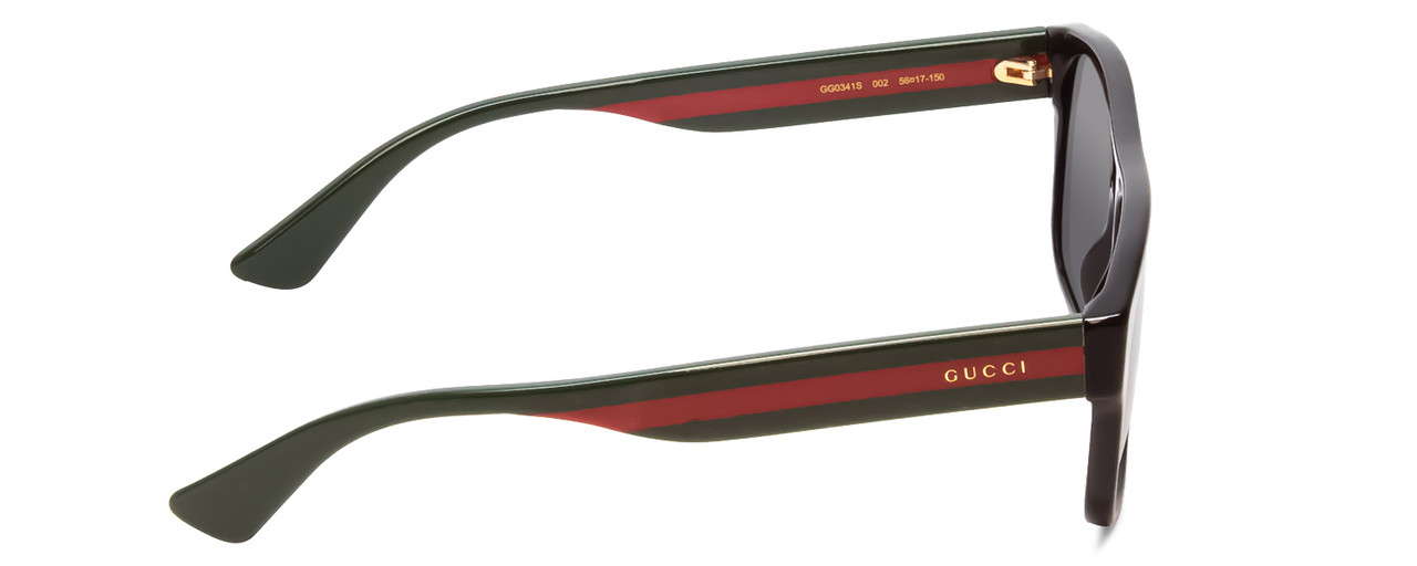 Gucci black sunglasses with red and green stripe best sale