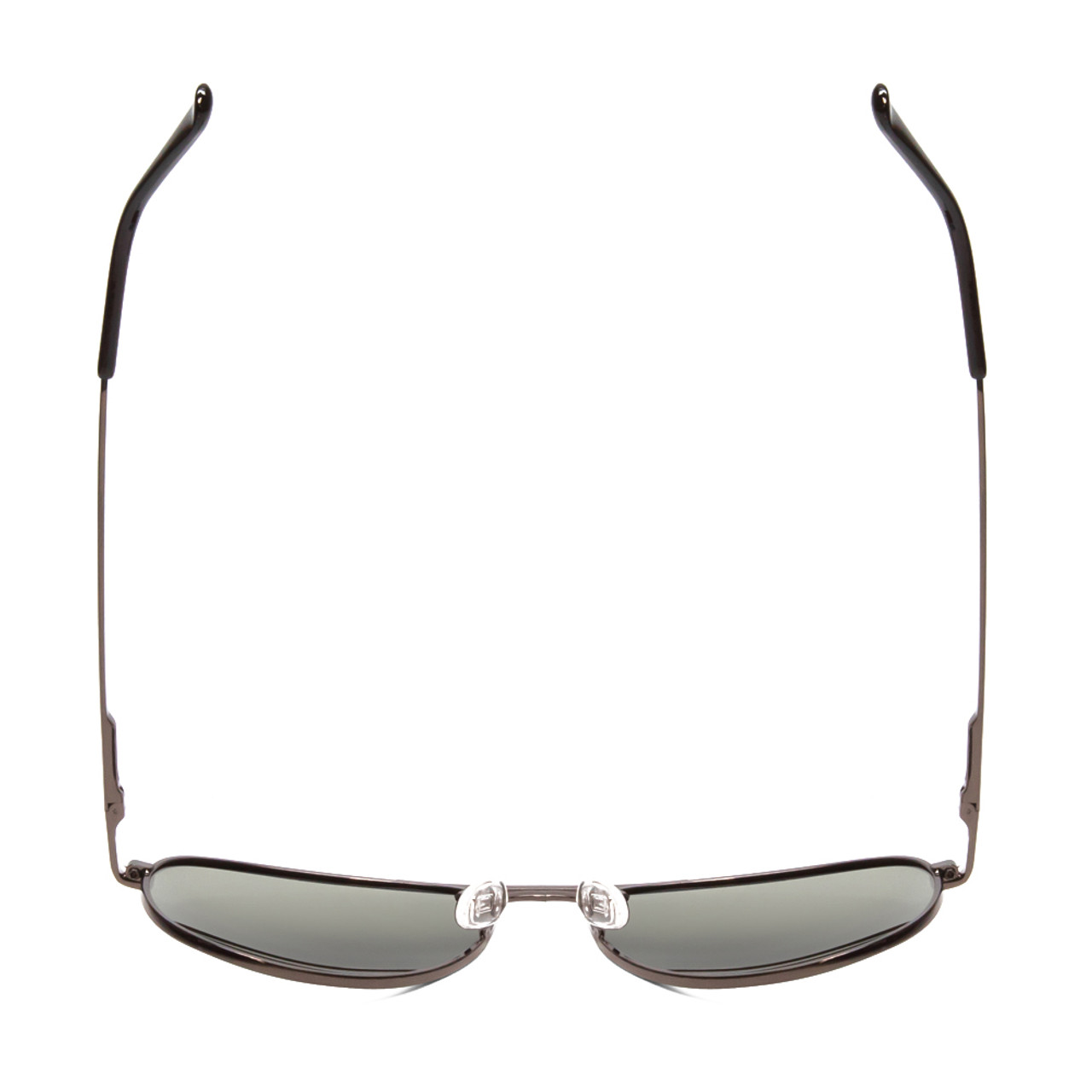 Top View of Coyote Classic II Unisex Metal Aviator Polarized Sunglasses in Silver & G15 55mm