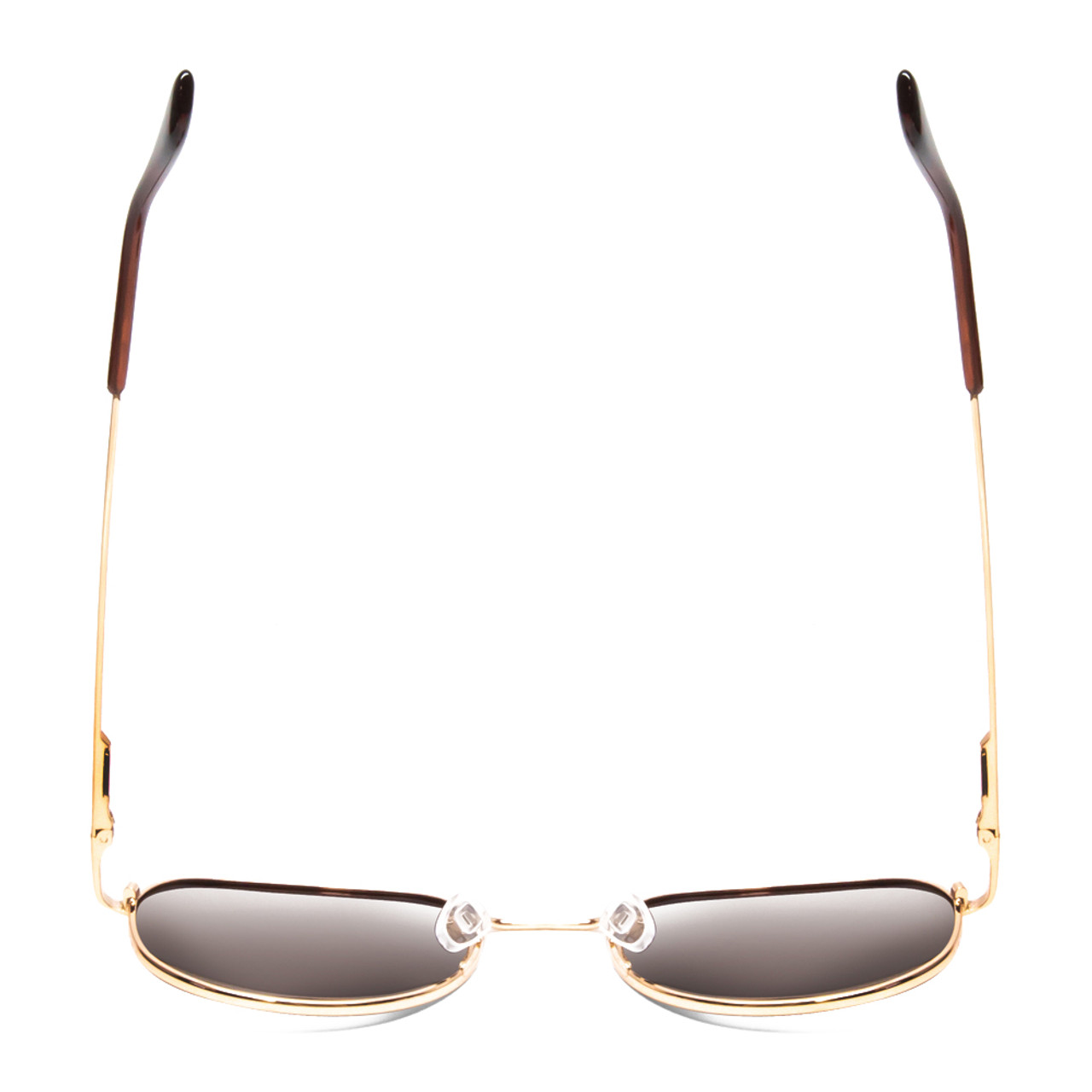 Top View of Coyote Elite Unisex Round Designer Polarized Sunglasses Gold/Brown Gradient 50mm