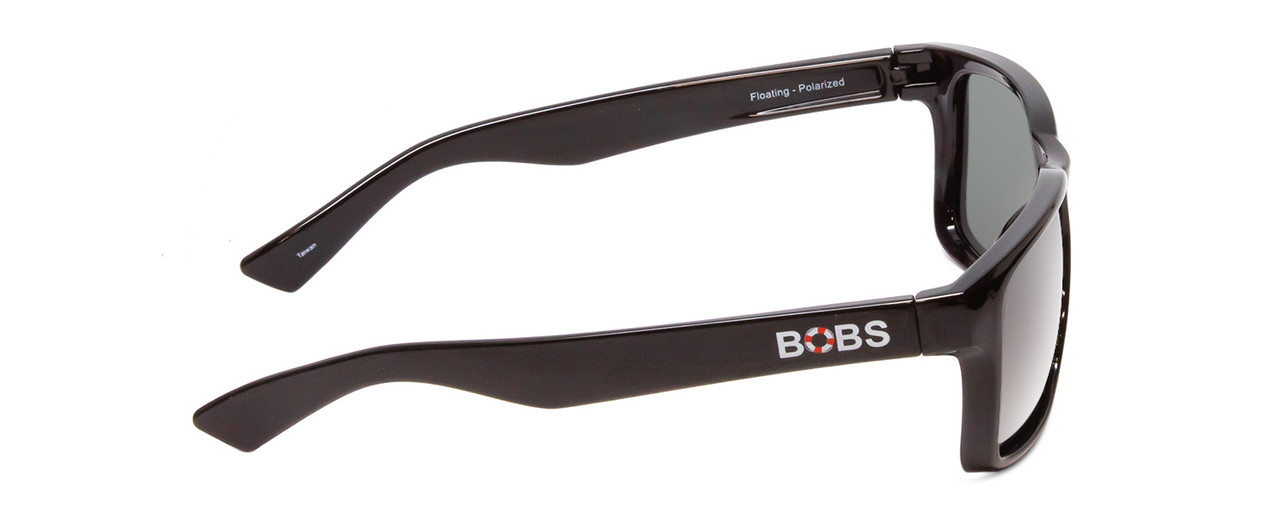 Side View of Coyote FP-55 Mens Square Designer Polarized Sunglasses in Gloss Black & G15 54mm