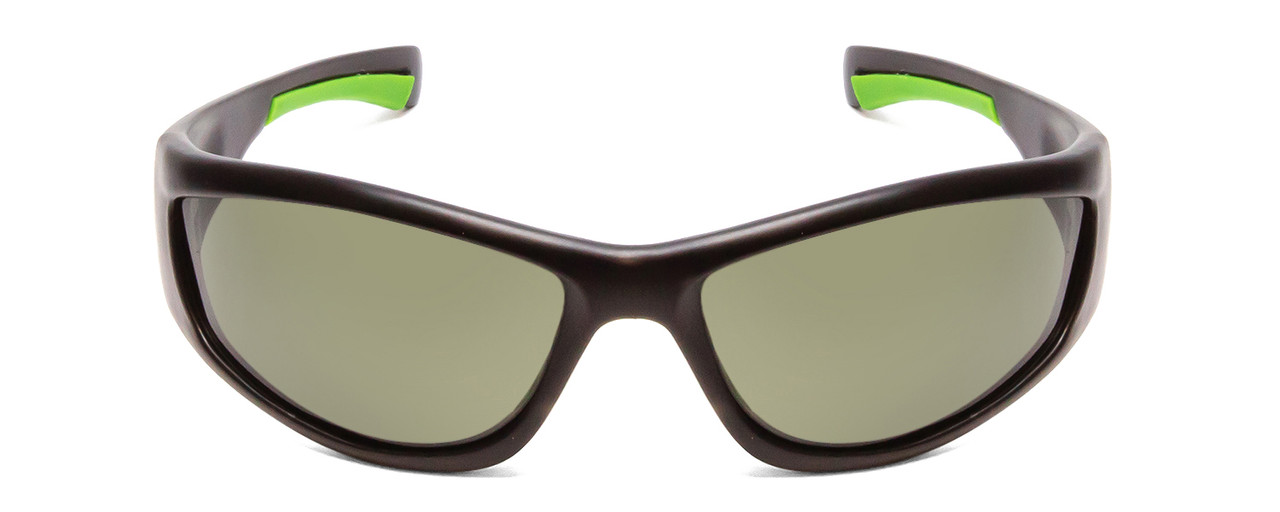 Front View of Coyote FP-69 Mens Full Rim Designer Polarized Sunglasses in Matte Black/G15 65mm