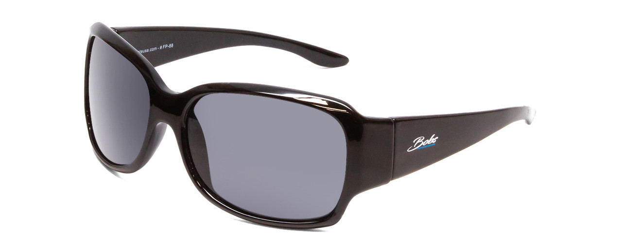 Profile View of Coyote FP-88 Ladies Cateye Designer Polarized Sunglasses Gloss Black & Grey 59mm