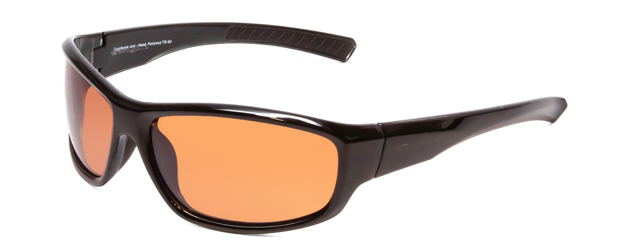 Profile View of Coyote Marlin Unisex Wrap Polarized Sunglasses in Black Rose/Silver Mirror 64 mm