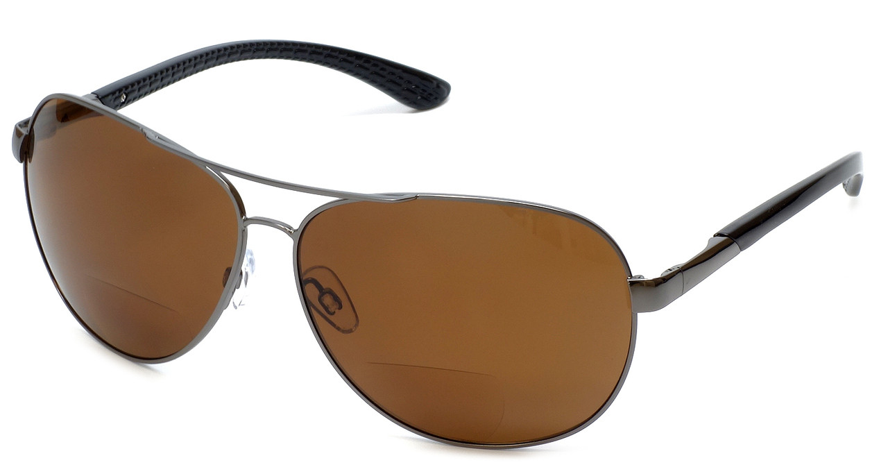 Grand Banks Polarized Bi-Focal Readers: 477BF in Gun-Metal & Amber