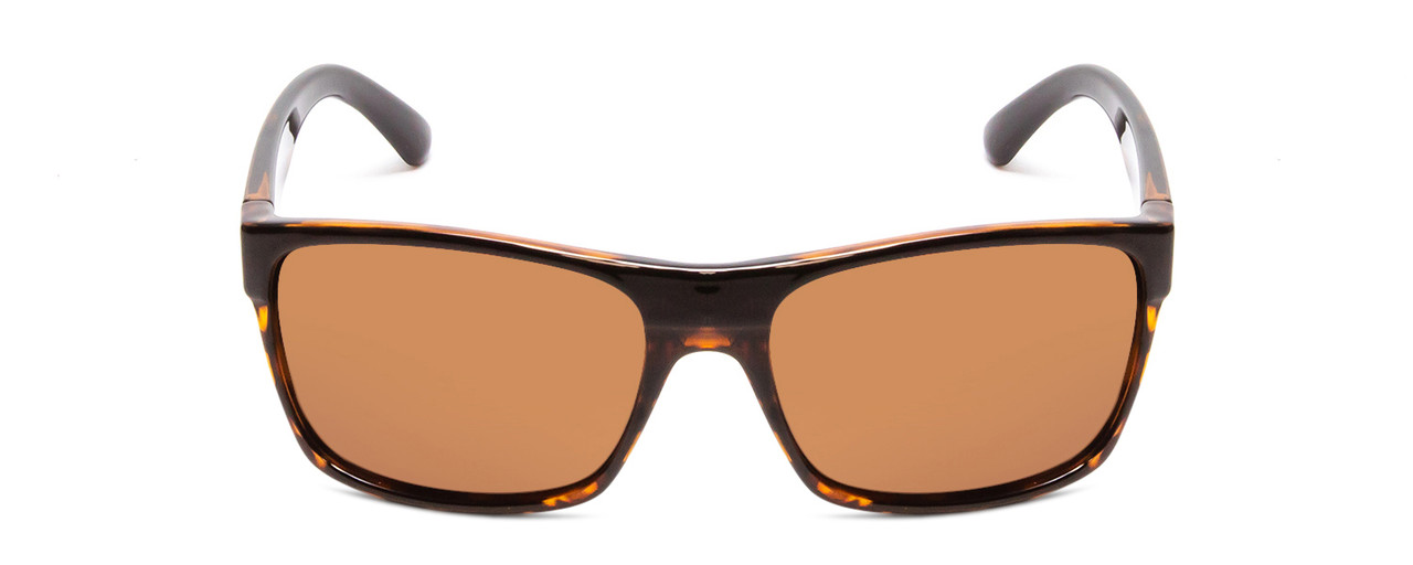 Front View of Coyote Twisted Unisex Square Polarized Sunglasses in Black Tortoise & Brown 58mm