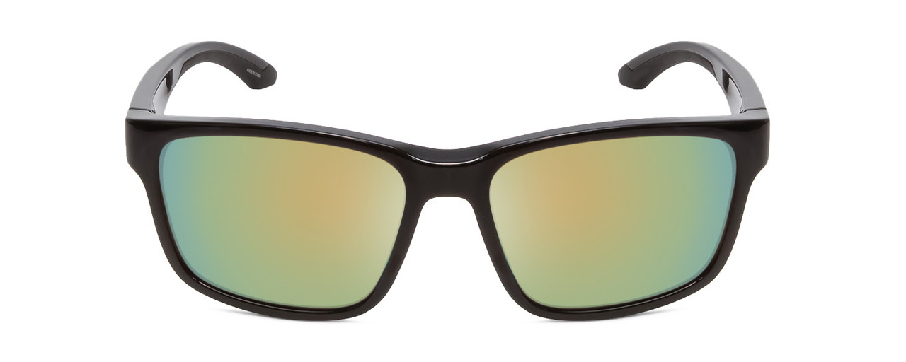 Front View of Smith Basecamp Sunglasses in Black Jade Green/CP Polarized Opal Blue Mirror 58mm