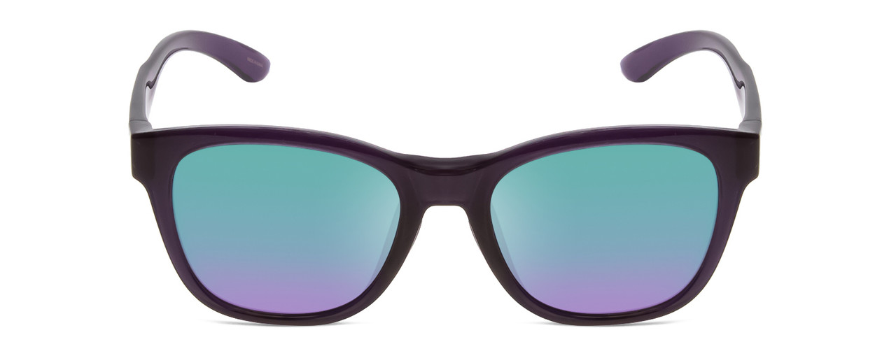Front View of Smith Caper Women Cateye Sunglasses Black Purple/CP Polarized Violet Mirror 53mm