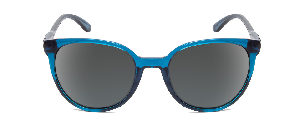 Front View of Smith Cheetah Ladies Cateye Sunglasses in Cool Blue Crystal/Polarized Gray 54 mm