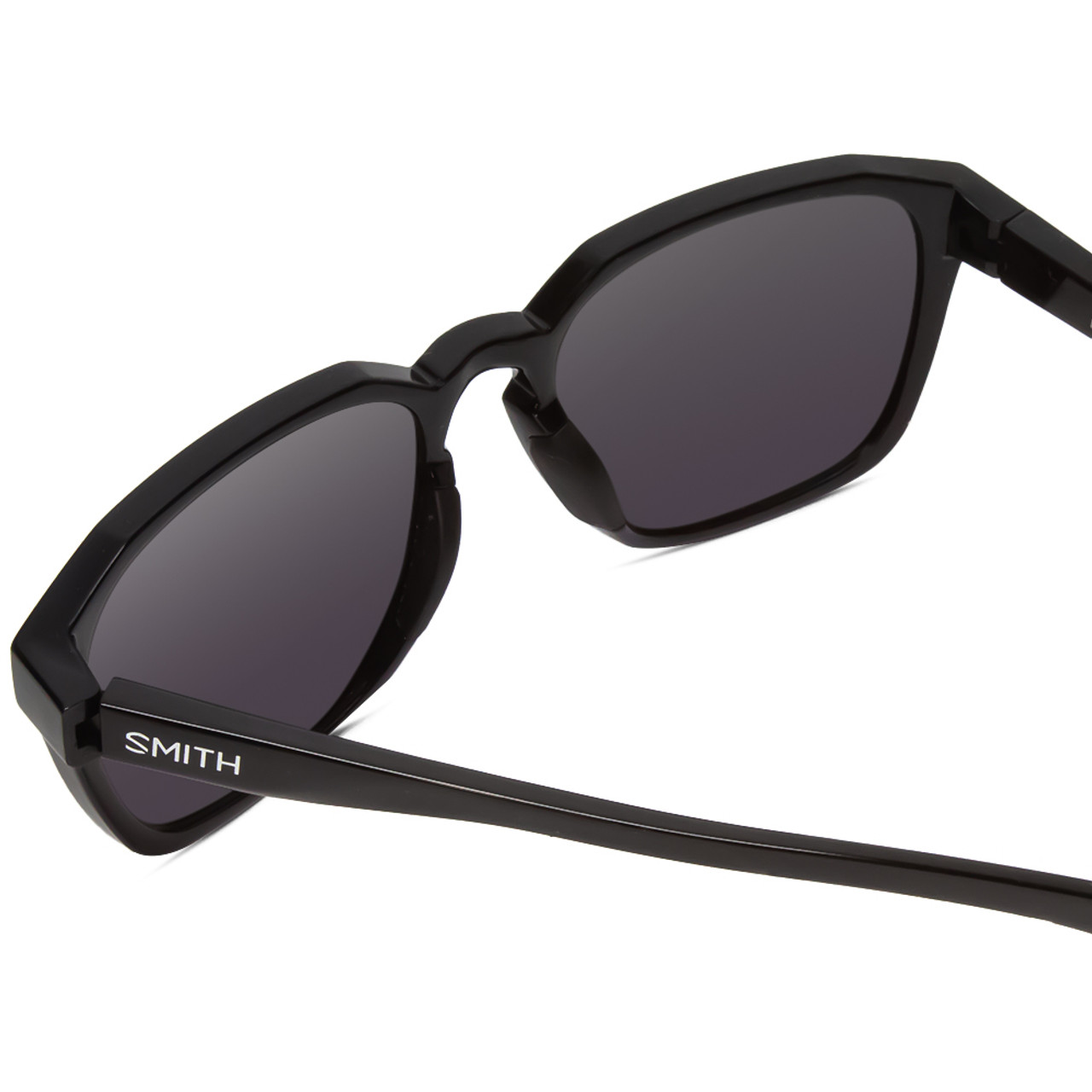 Close Up View of Smith Contour Unisex Square Sunglasses Black/ChromaPop Polarize Blue Mirror 56mm