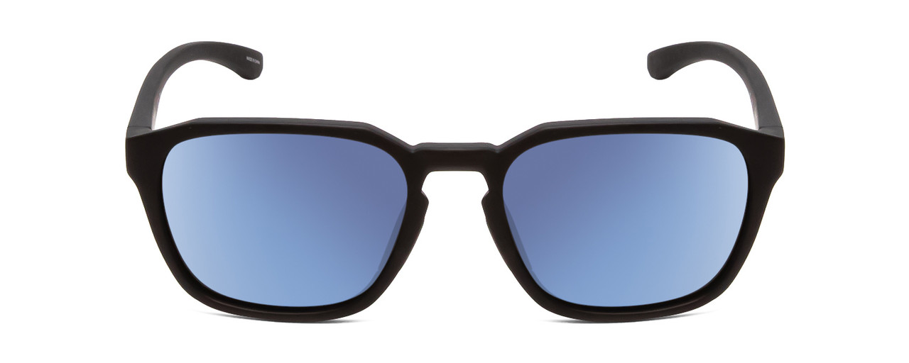 Front View of Smith Contour Unisex Square Sunglasses in Matte Black/ChromaPop Polarized 56 mm