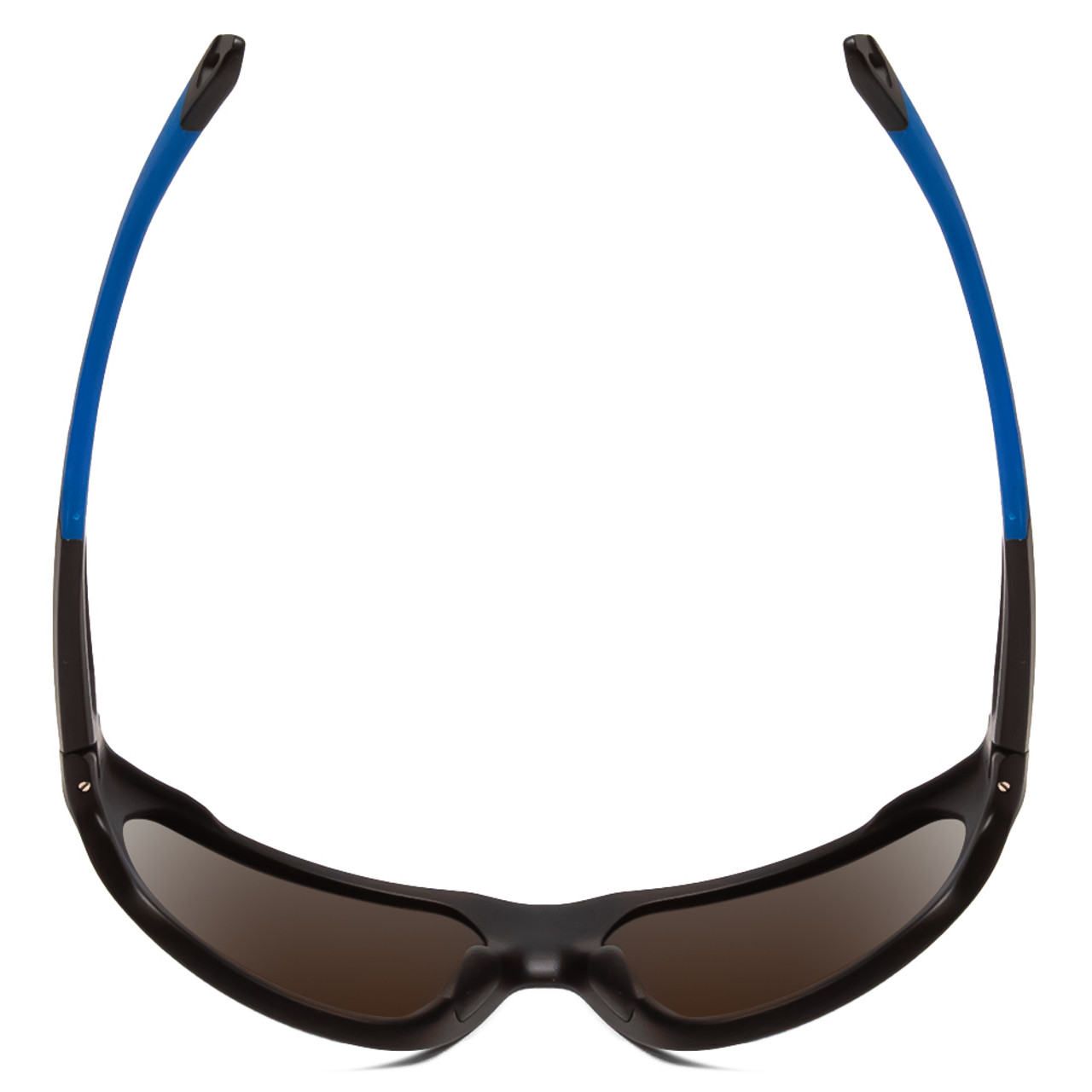 Top View of Smith Deckboss Unisex Sunglasses Matte Black/CP Glass Polarized Blue Mirror 63mm