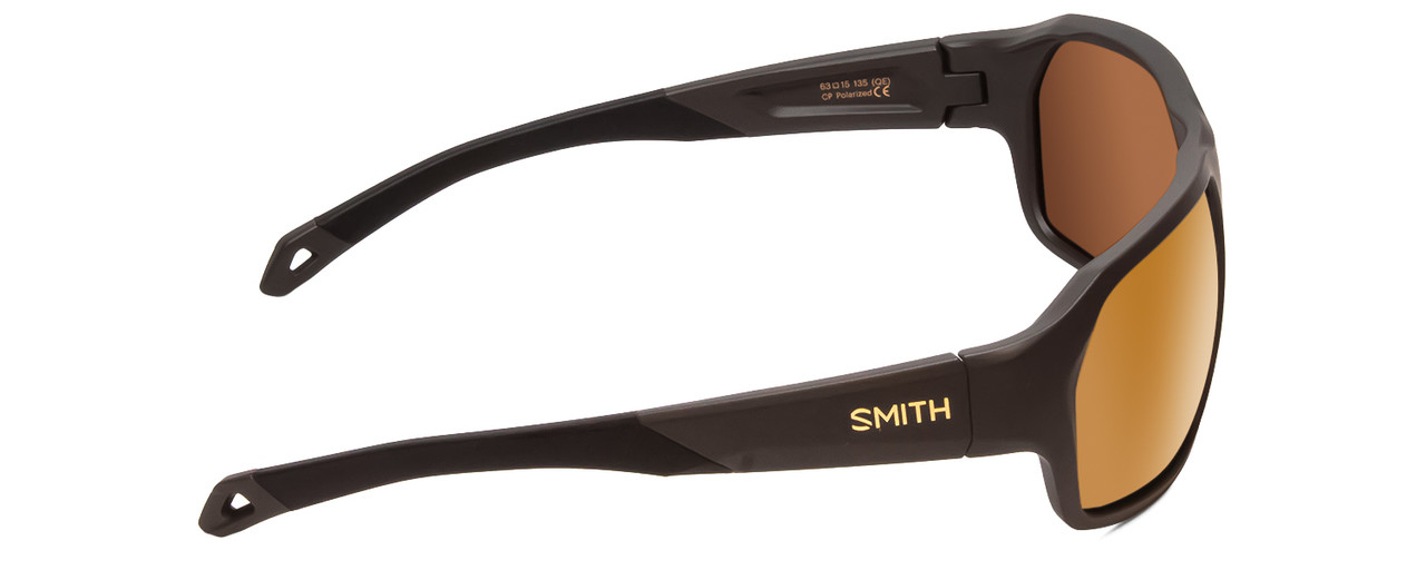 Side View of Smith Deckboss Unisex Sunglasses Gravy Grey/CP Polarized Bronze Mirror Gold 63mm