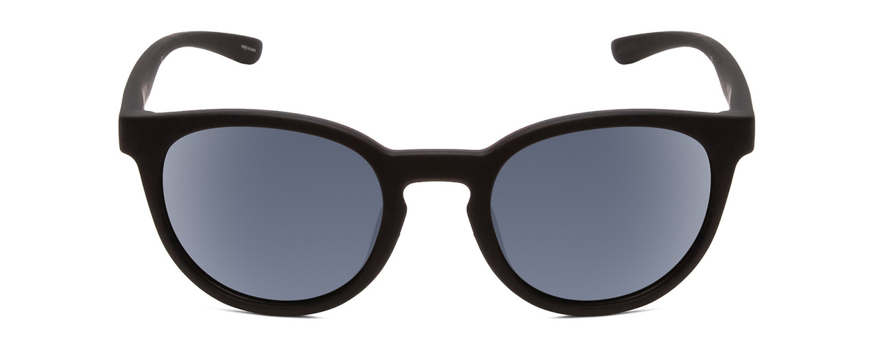 Front View of Smith Eastbank Core Unisex Round Sunglasses in Matte Black/Polarized Gray 52 mm