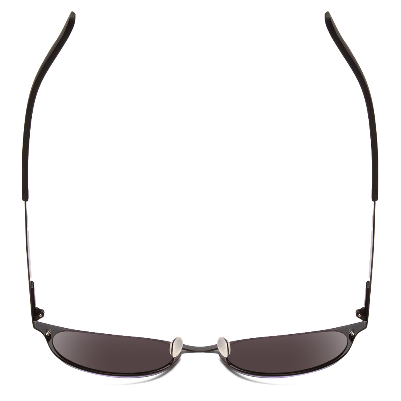 Top View of Smith Eastbank Metal Unisex Round Sunglasses Matte Black/ChromaPop Polarize 52mm