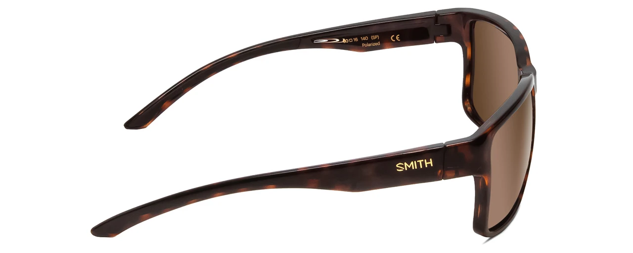 Side View of Smith Emerge Unisex Square Sunglasses Tortoise Havana Gold/Polarized Brown 60 mm