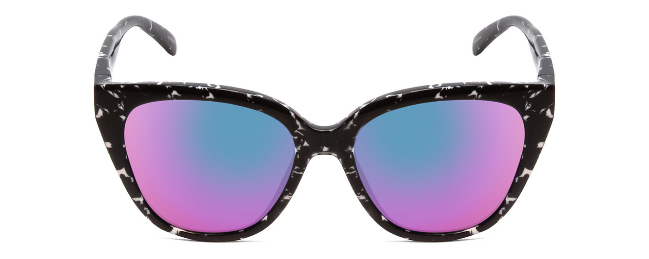 Front View of Smith Era Women Cateye Sunglasses Black Tortoise/CP Polarized Purple Mirror 55mm