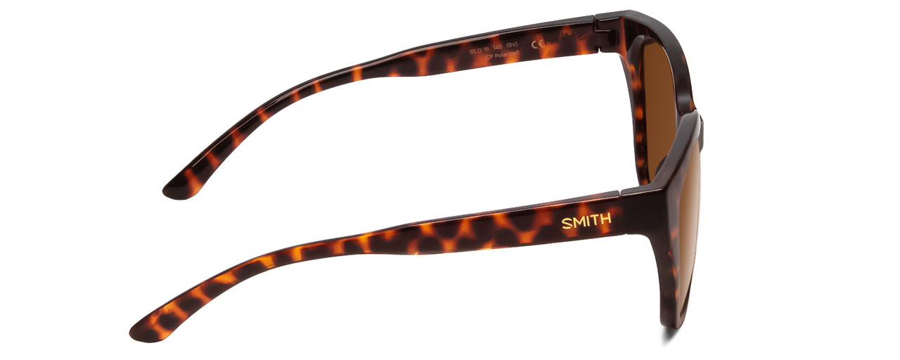 Side View of Smith Era Women Cateye Sunglasses in Tortoise/CP Polarized Rose Gold Mirror 55mm