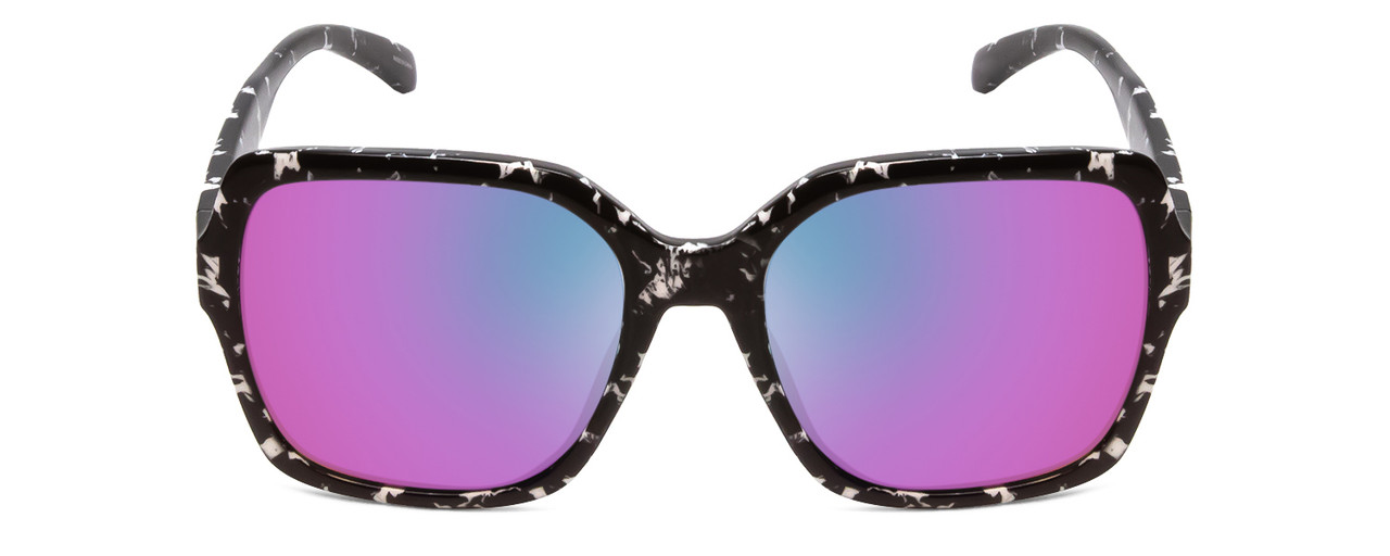 Front View of Smith Flare Ladies Sunglasses in Black Tortoise/CP Polarized Purple Mirror 57 mm