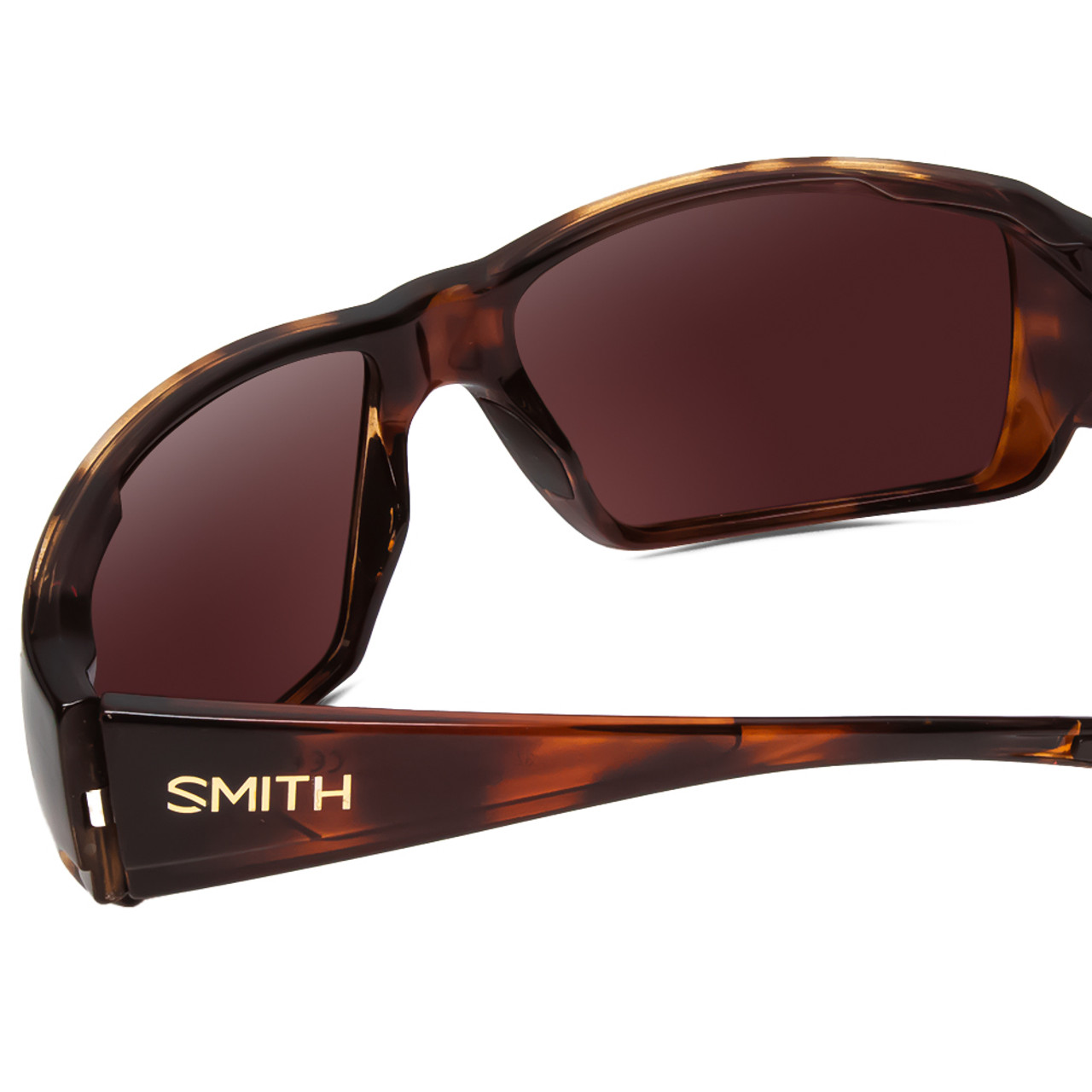 Close Up View of Smith Guides Choice XL Sunglasses Tortoise/CP Glass Polarized Green Mirror 63 mm