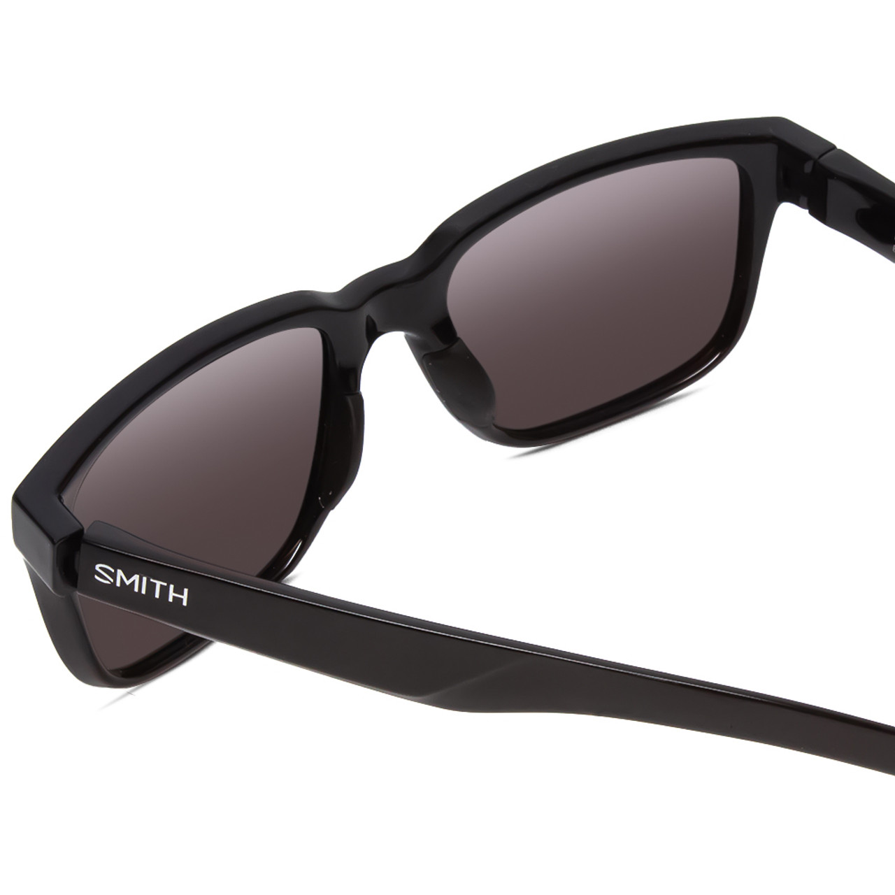 Close Up View of Smith Headliner Unisex Sunglasses in Black/ChromaPop Polarized Blue Mirror 55 mm