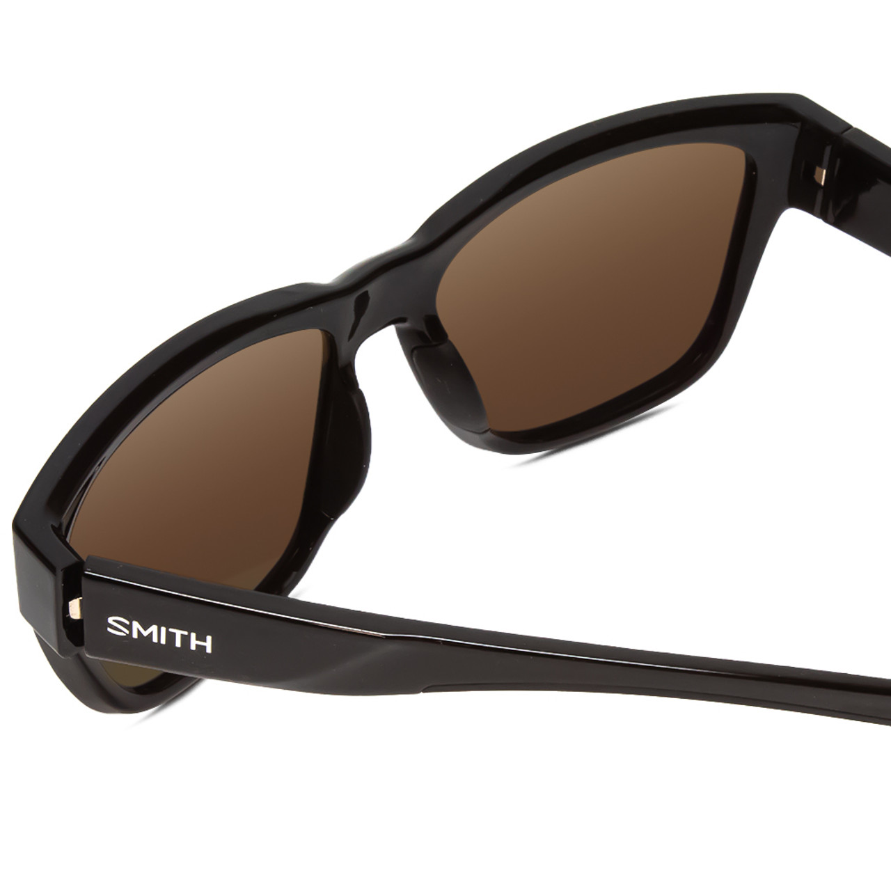 Close Up View of Smith Joya Ladies Square Sunglasses in Black/ChromaPop Polarized Gray Green 56mm