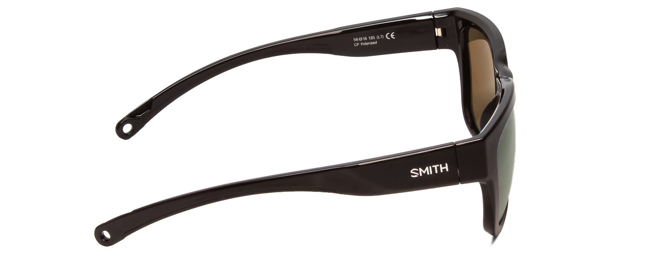 Side View of Smith Joya Ladies Square Sunglasses in Black/ChromaPop Polarized Gray Green 56mm