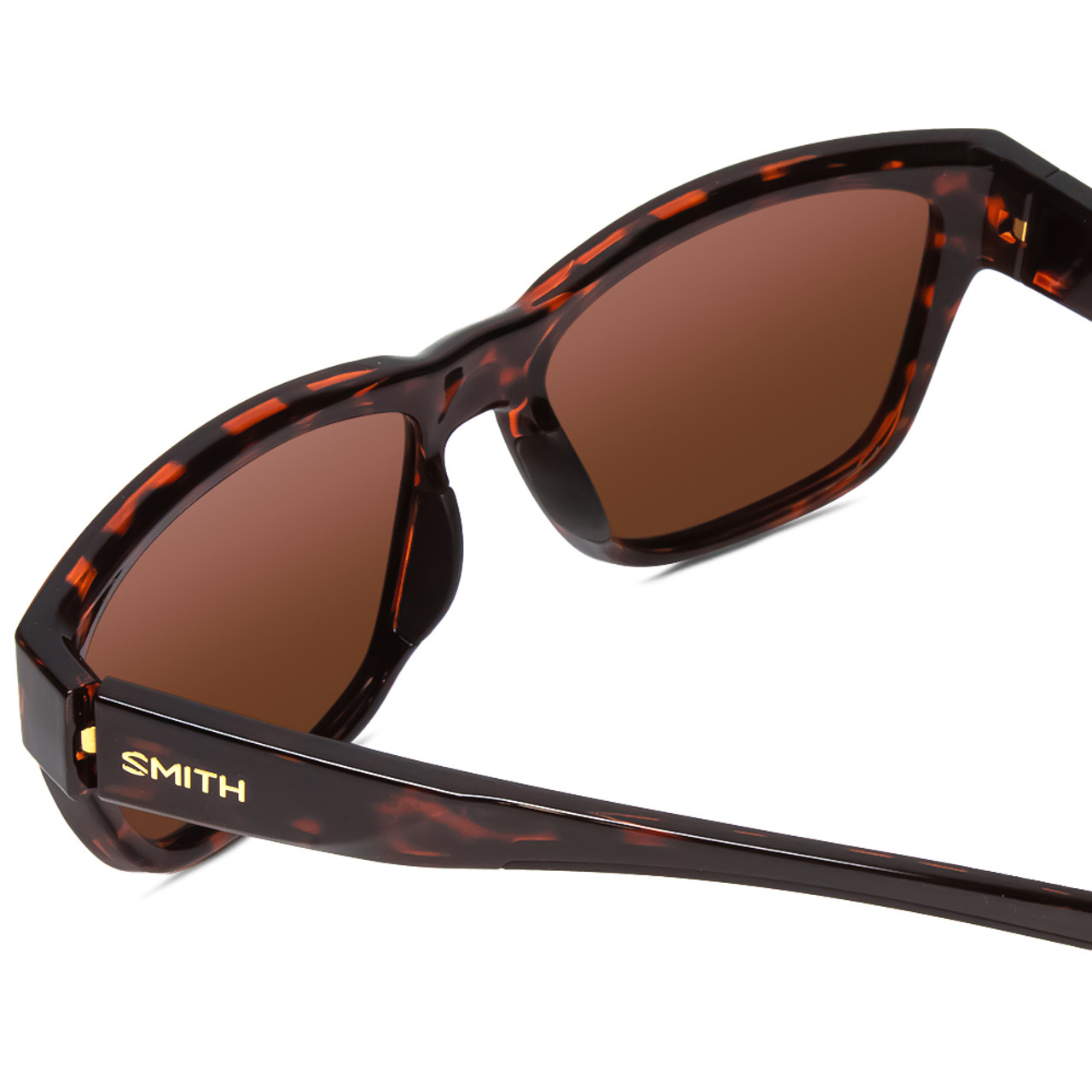 Close Up View of Smith Joya Ladies Sunglasses Tortoise Brown Gold/CP Polarized Green Mirror 56 mm