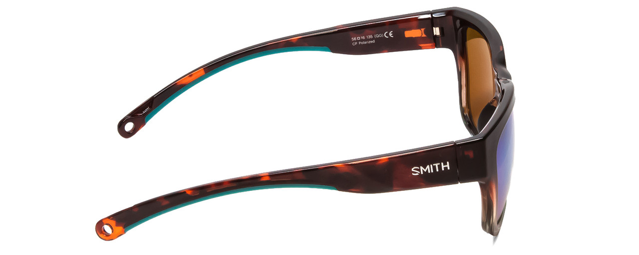 Side View of Smith Joya Sunglasses Tortoise Crystal Fade/CP Polarized Opal Blue Mirror 56 mm