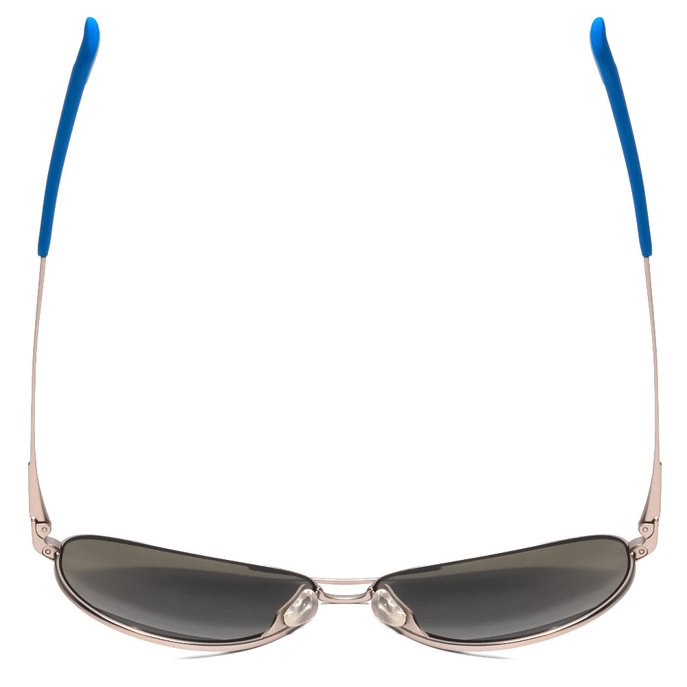 Top View of Smith Langley Unisex Pilot Sunglass Ruthenium Silver/Polarize Blue Mirror 60mm