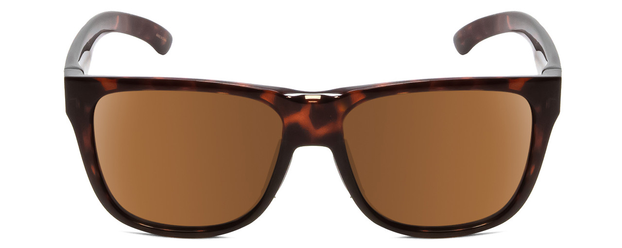 Front View of Smith Lowdown 2 Unisex Classic Sunglasses in Tortoise Gold/Polarized Brown 55 mm